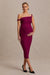 Salome | Burgundy midiklänning i gravidmodell med asymmetrisk halsringning