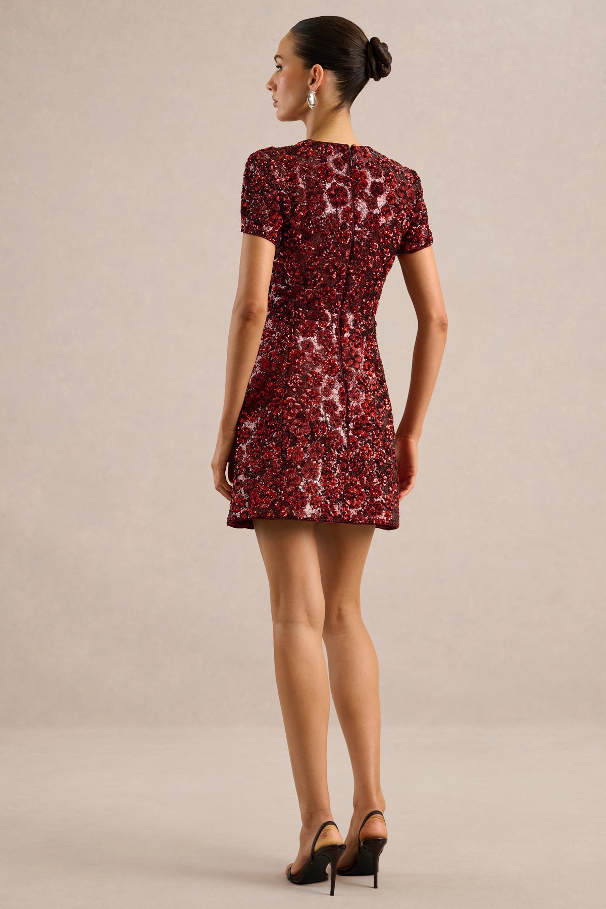 ECM_HR_CL135537100 - Eira _ Red Floral Sequin Round Neck Short Sleeve A-Line Mini Dress5.jpg