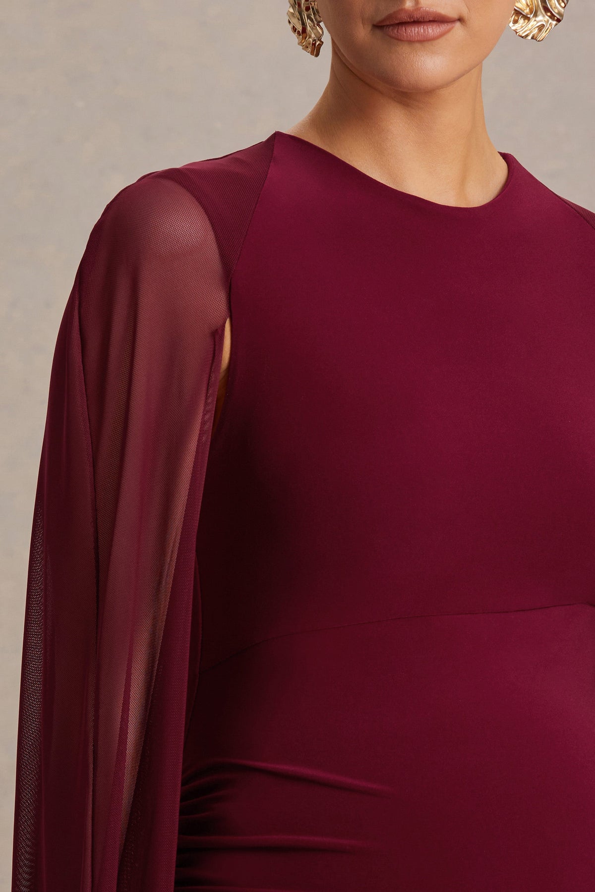 Currant | Bärfärgad långklänning i gravidmodell med cape