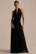 Verity | Black Cowl-Neck Maxi Dress With Sheer-Skirt