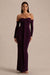 Harper | Plommonlila långklänning med bardothalsringning