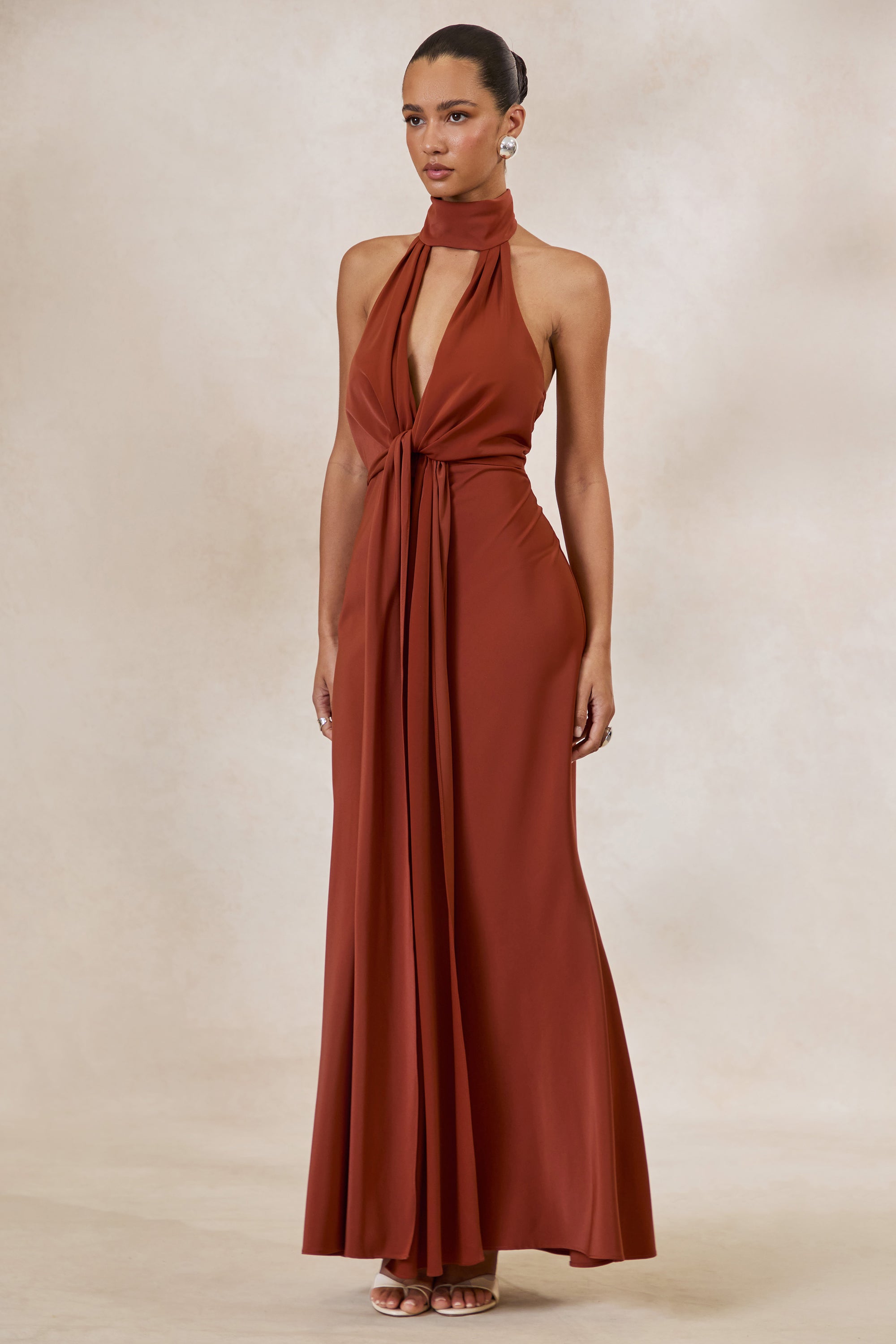 ECM_HR_CL137717071 - Canella | Rust Satin Halter-Neck Maxi Dress With Sash-Detail 0.jpg