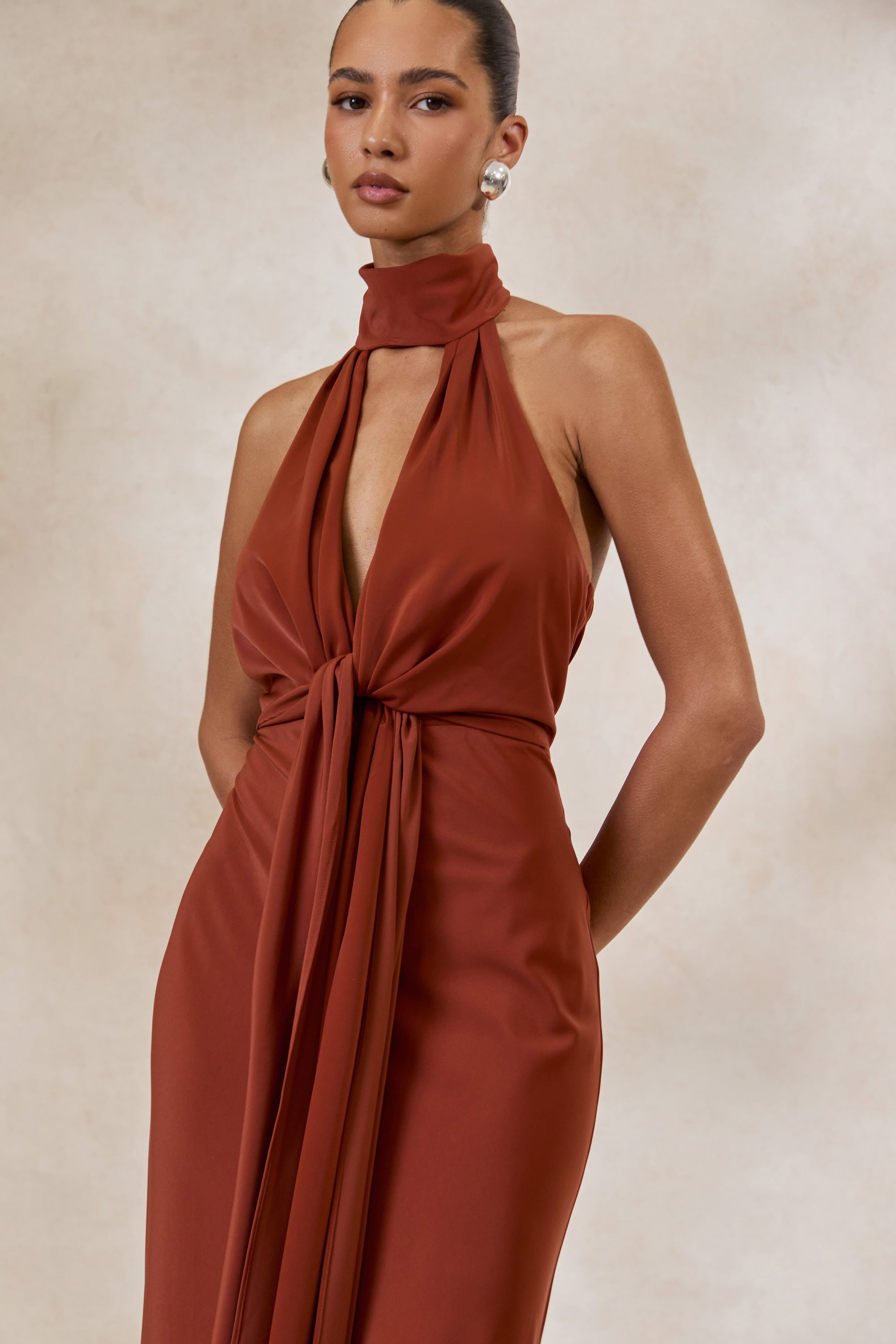 ECM_HR_CL137717071 - Canella | Rust Satin Halter-Neck Maxi Dress With Sash-Detail 4.jpg