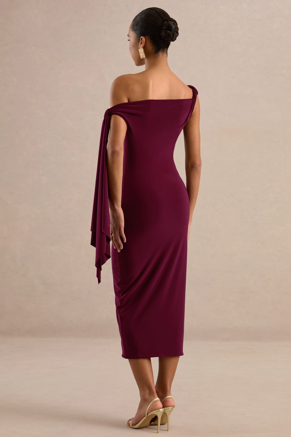 ECM_HR_CL137892102 - Arcelia Burgundy Asymmetric-Neck Midi Dress With Knot-Sleeve Detail6.jpg