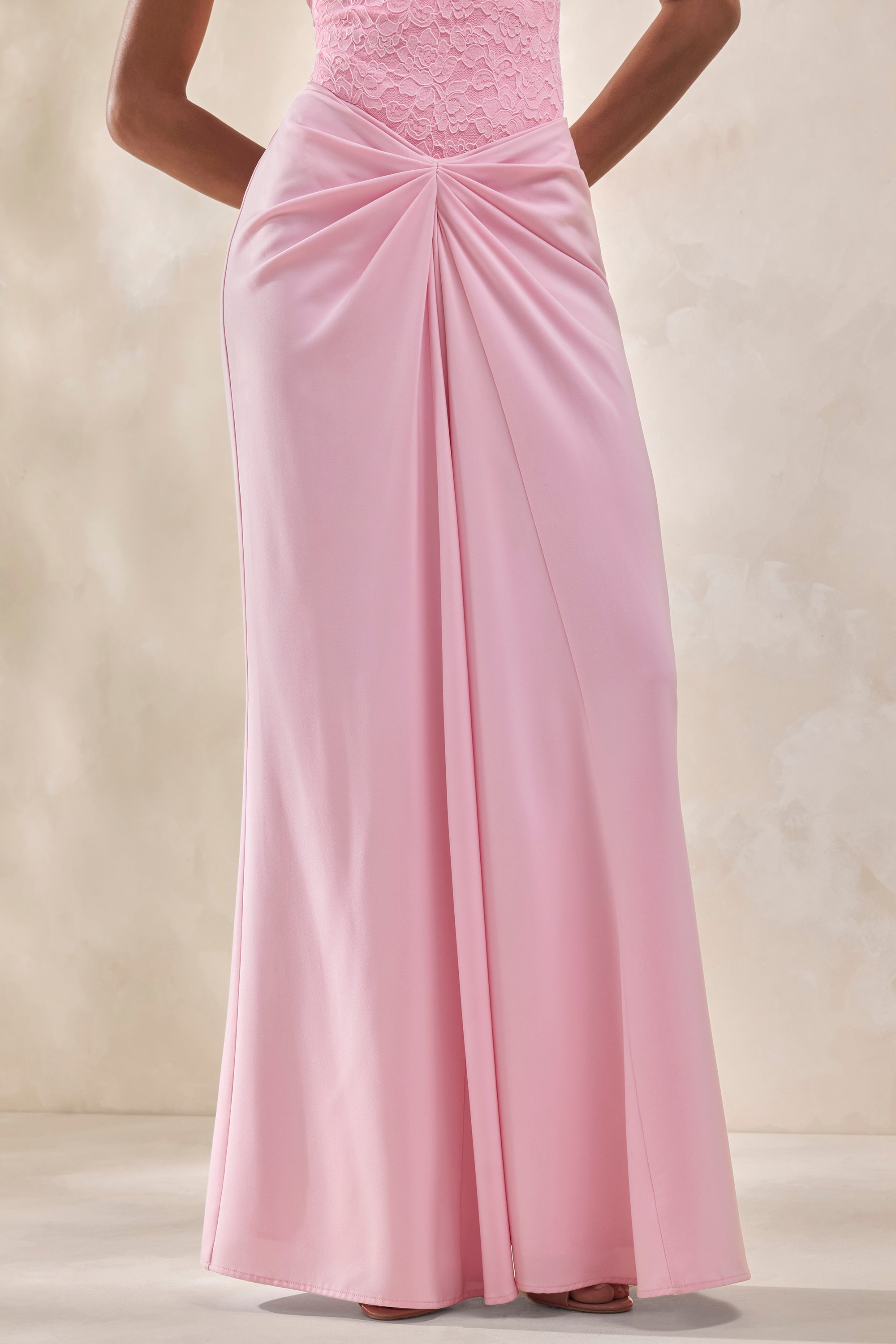 ECM_HR_CL137964084 - Setaria _ Pink Satin Maxi-Skirt With Gathered-Detailing And Sash + CL137962084 - Serale _ Pink Lace Halter-Neck Bodysuit5.jpg