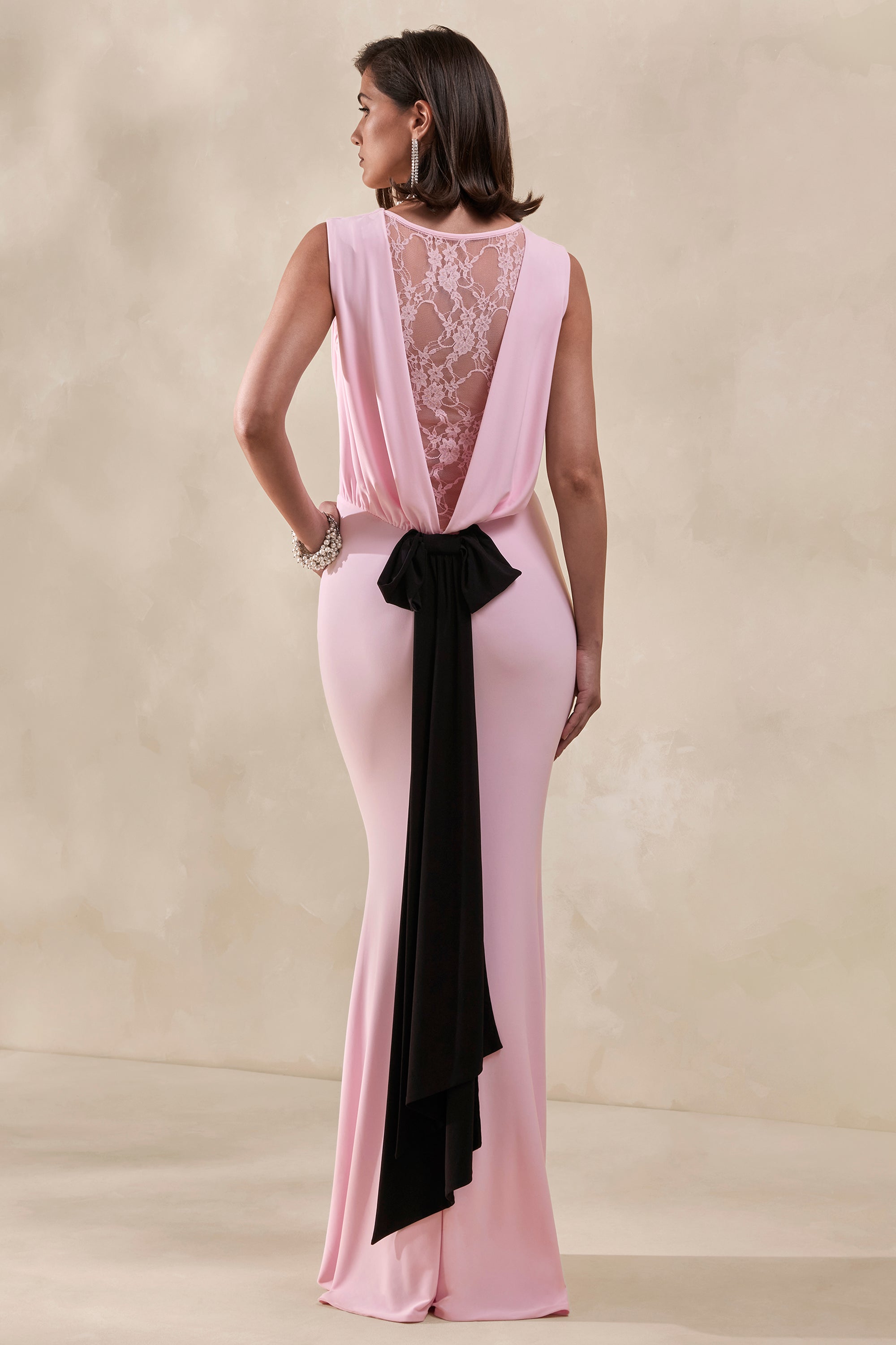 CL138002084 - Elladine _ Pink Round-Neck Maxi Dress With Lace-Back And Bow-Detail4.jpg