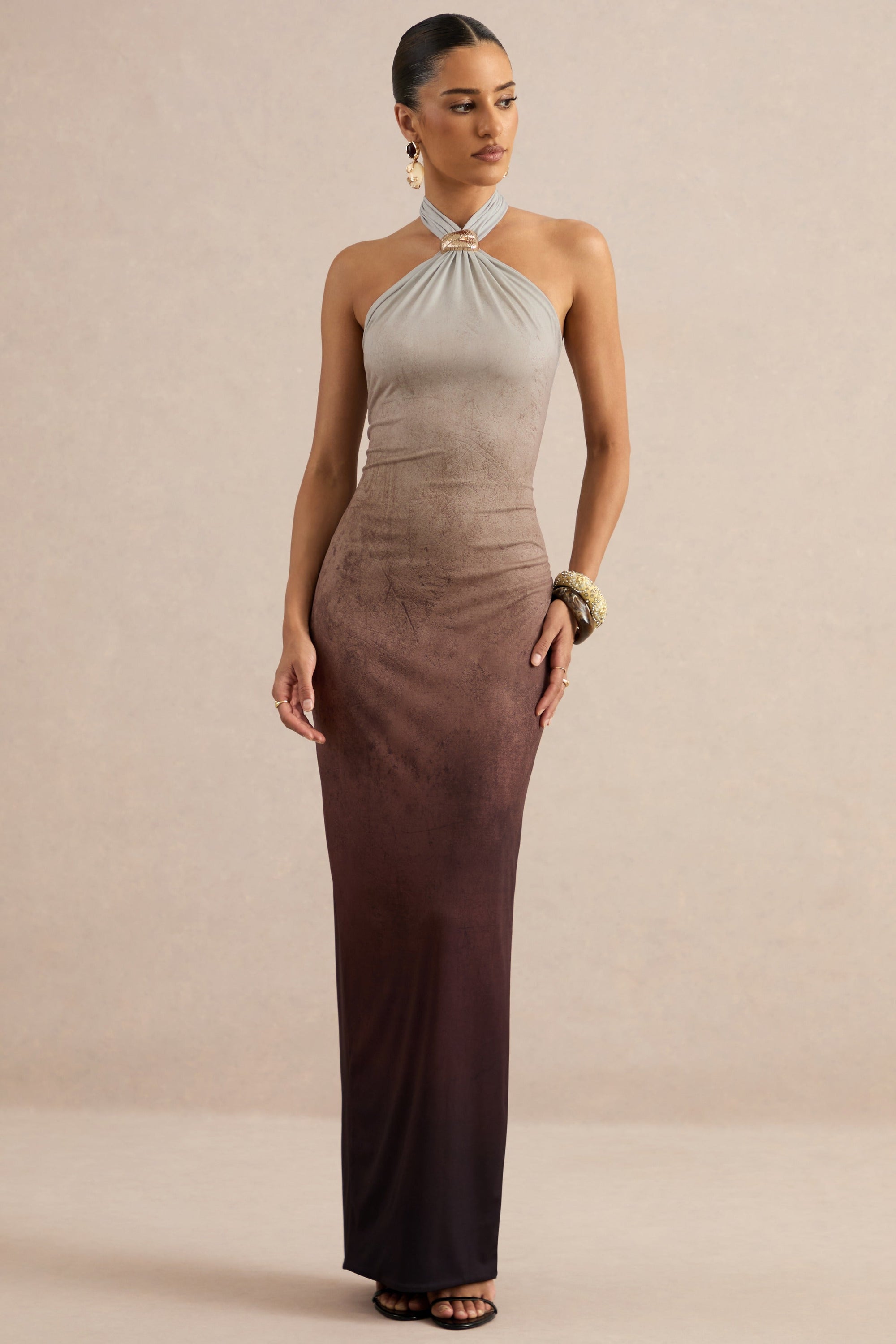 CL13811802106_ECM_HR_CL138118021_-_Thera_Brown_Ombre_Halter-Neck_Maxi_Dress_With_Gold_Detail2