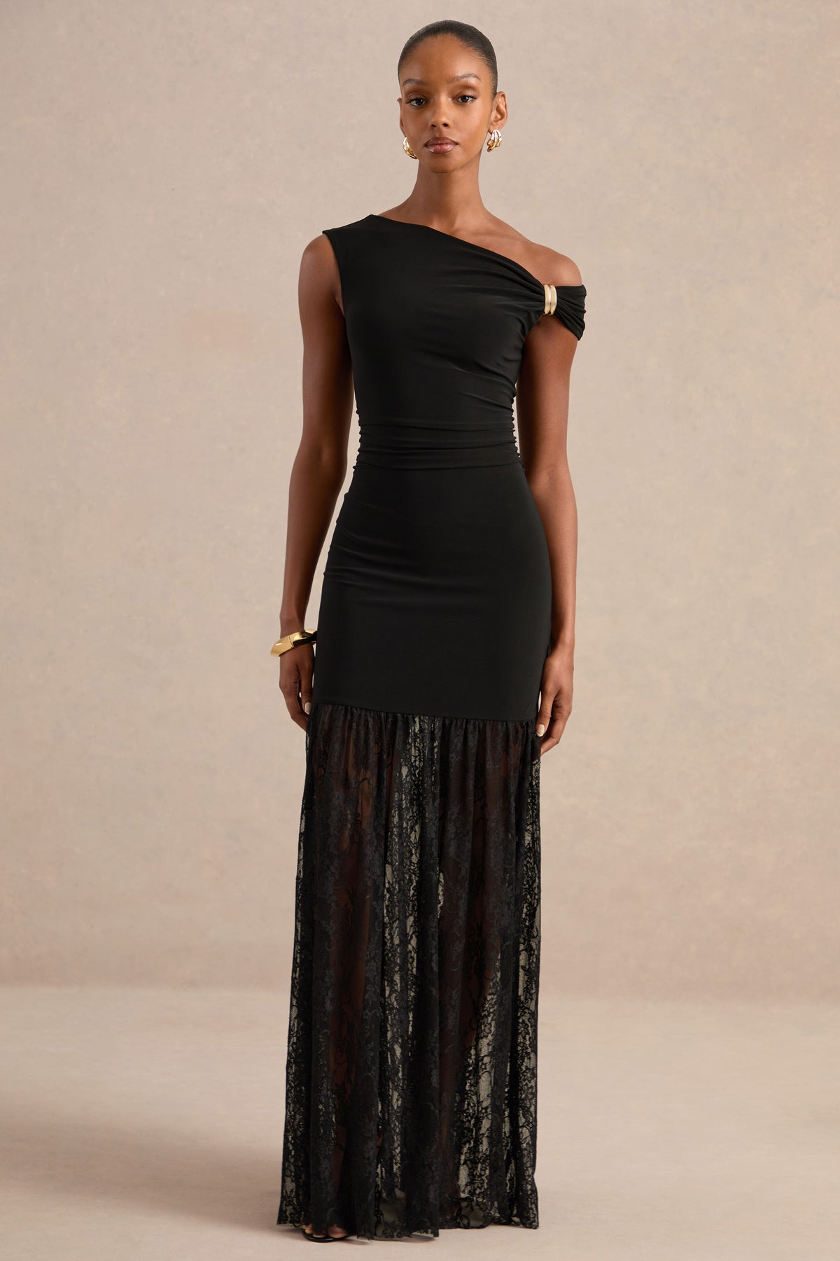 ECM_HR_CL138160001 - Iolana Black Asymmetric-Neck Maxi Dress With Lace Skirt And Gold Detail1.jpg