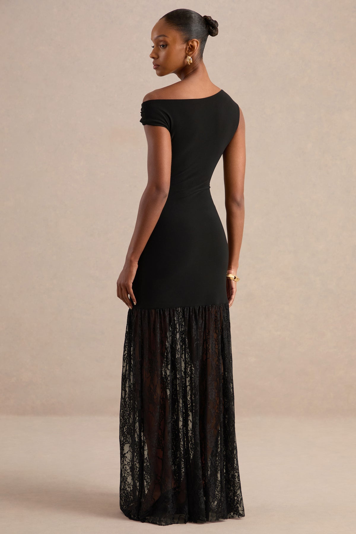 ECM_HR_CL138160001 - Iolana Black Asymmetric-Neck Maxi Dress With Lace Skirt And Gold Detail5.jpg