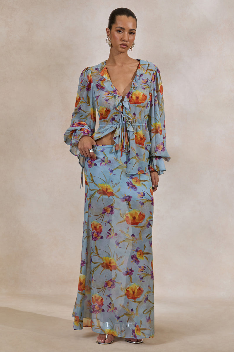 CL138216016 - Alveta _ Blue Floral Chiffon Sheer Maxi Skirt 0.jpg