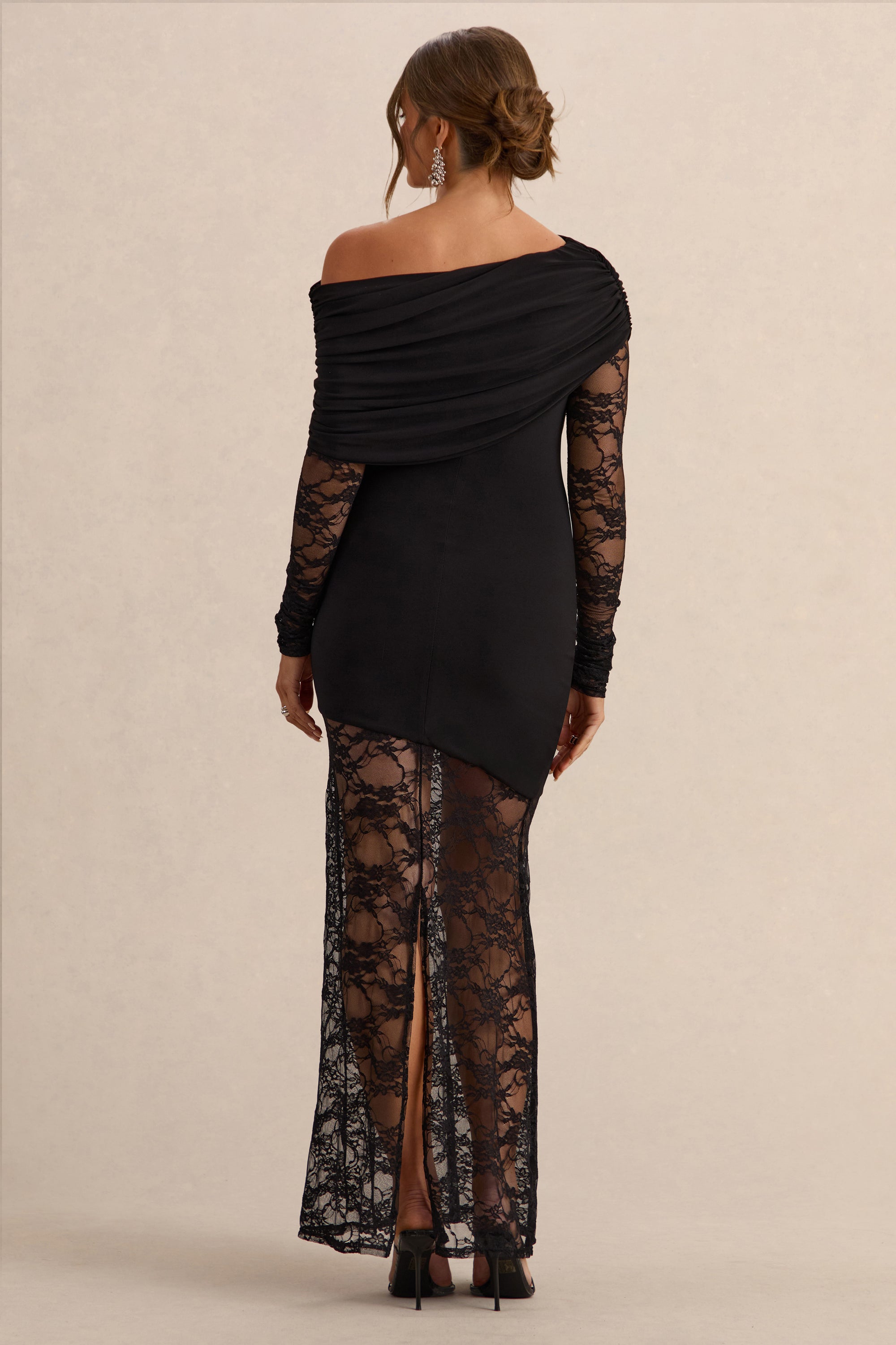 ECM_HR_CL138249001  - Giuliana - Black Asymmetric-Neck Maternity Maxi Dress With Lace Detailing 4.jpg