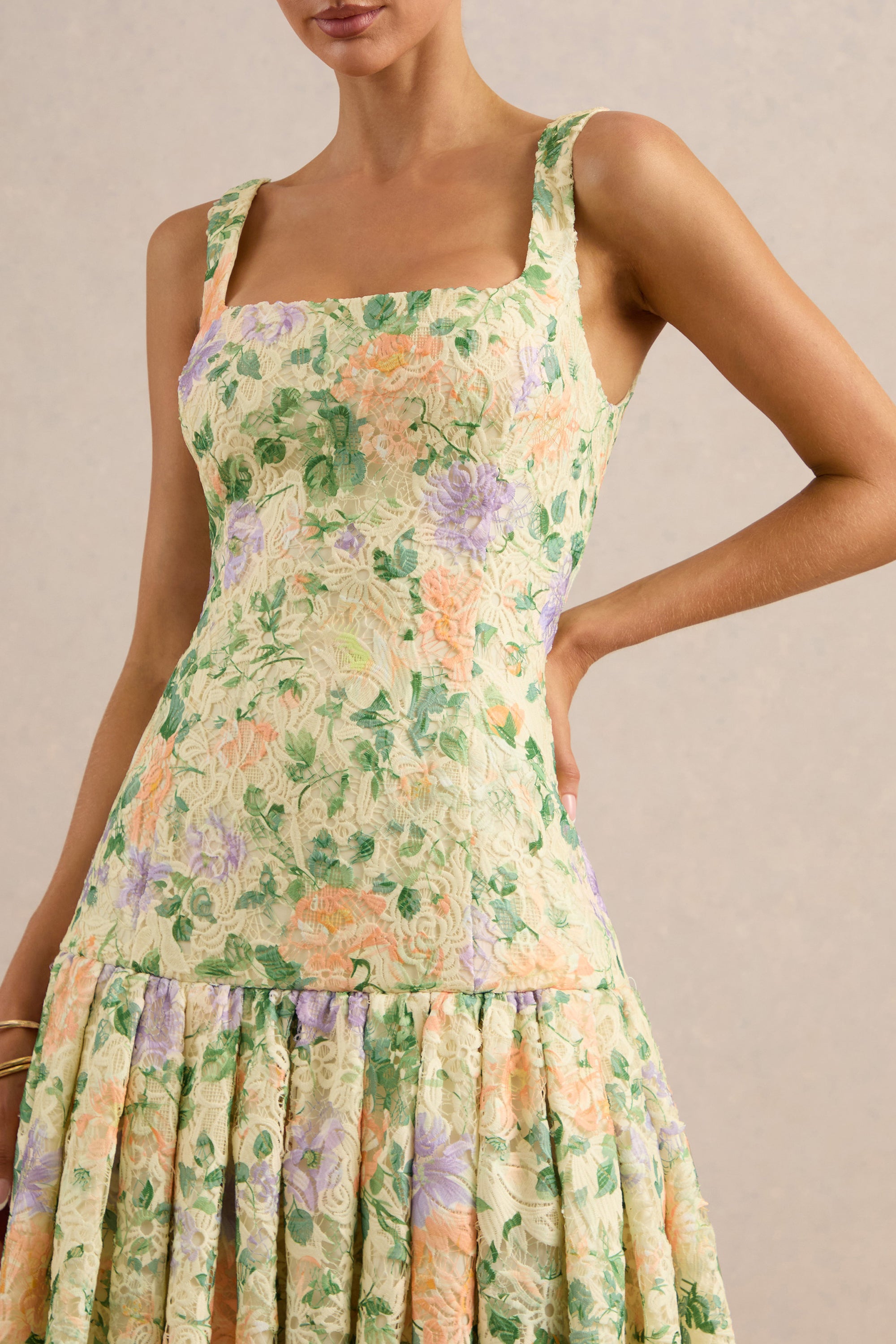 ECM_HR_CL138259121 - Lumara | Lemon Floral Print Lace Square-Neck Midi Dress With Drop Waist3.jpg