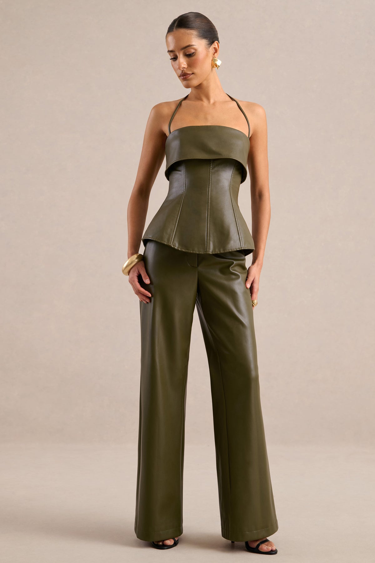 CL138271035 - Gaelina - Khaki Straight-Leg Trousers3.jpg