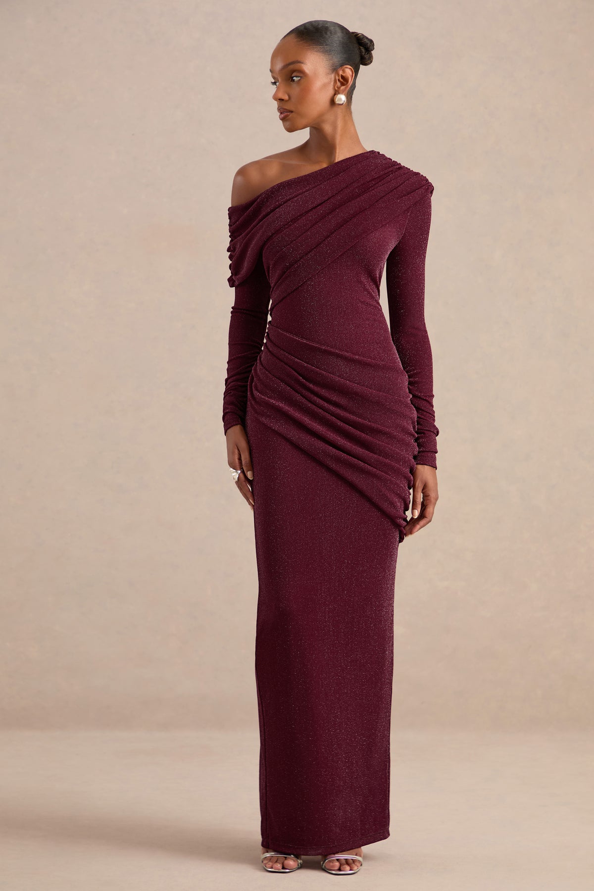 ECM_HR_CL138374102_Annemarie Burgundy Mesh Asymmetric-Neck Maxi Dress With Draped Detailing 2.jpg