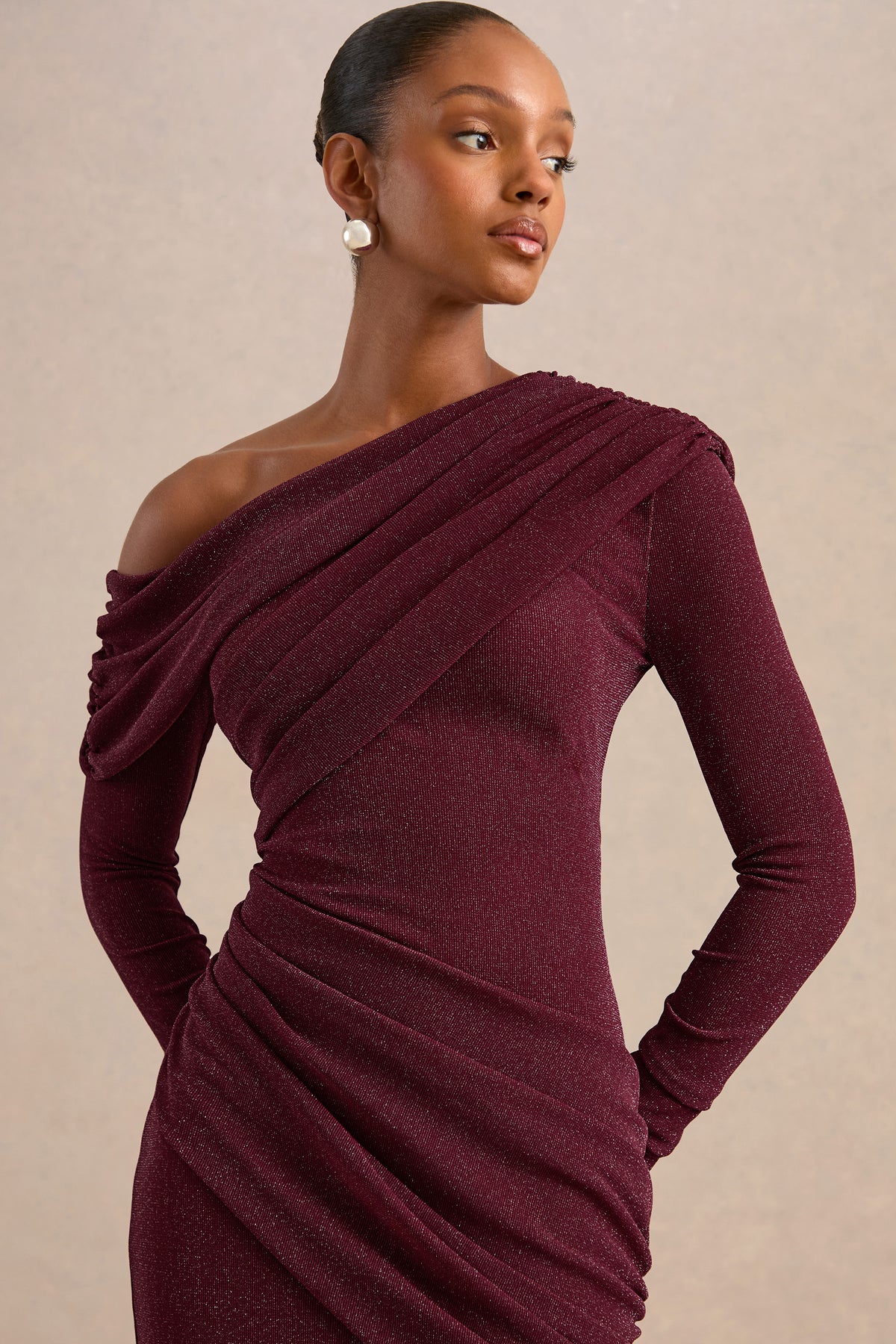 ECM_HR_CL138374102_Annemarie Burgundy Mesh Asymmetric-Neck Maxi Dress With Draped Detailing 36.jpg