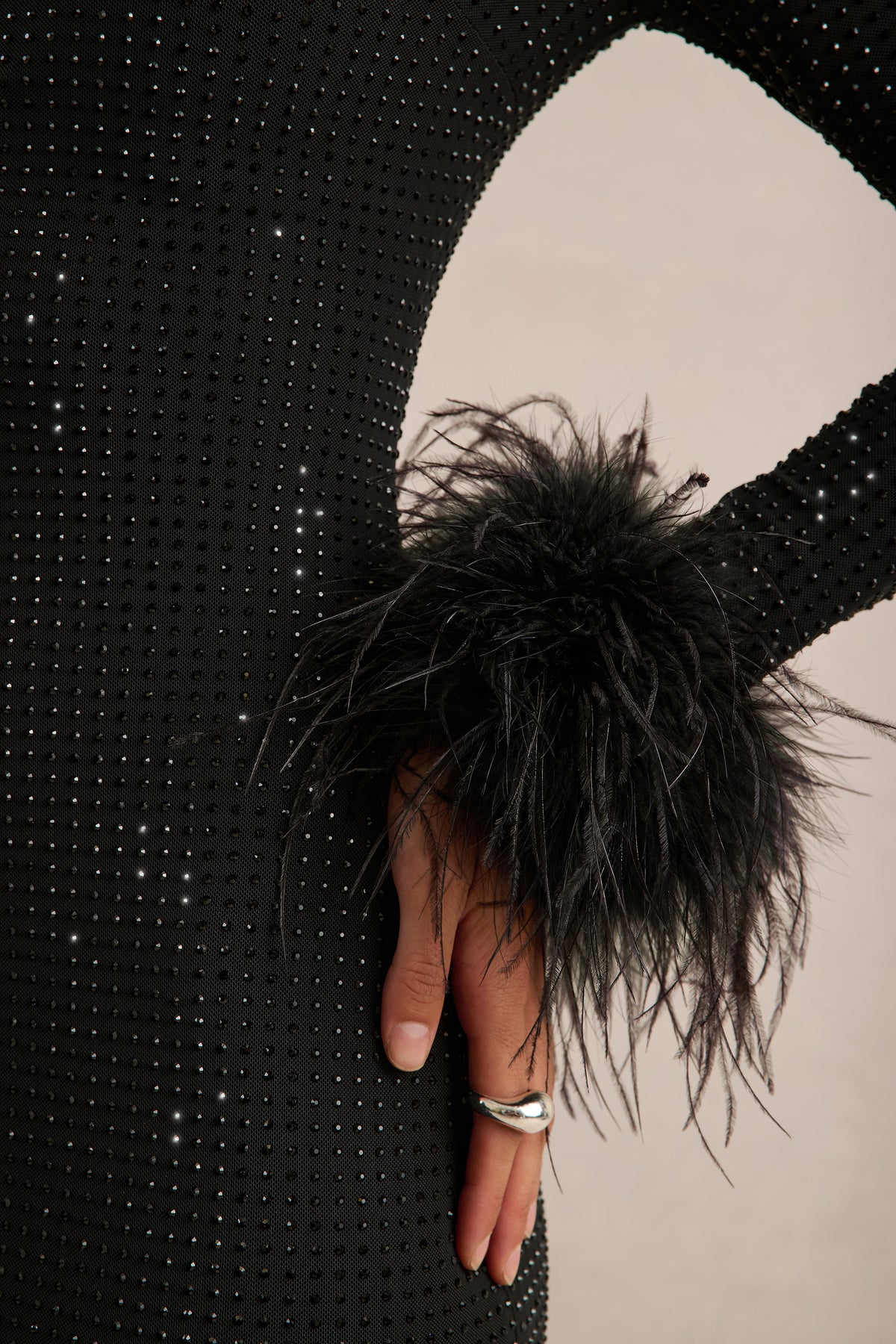 ECM_HR_CL138394001 - Garance _ Black Hotfix Round-Neck Maxi Dress With Feather Trim Cuffs5.jpg