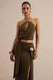 ECM_HR_CL138404035 - Liviana | Khaki Halter-Neck Top With Gathered Detailing And Gold Detail + CL138405035 - Liviana | Khaki Maxi Skirt With Gathered Detailing And Gold Detail 9.jpg