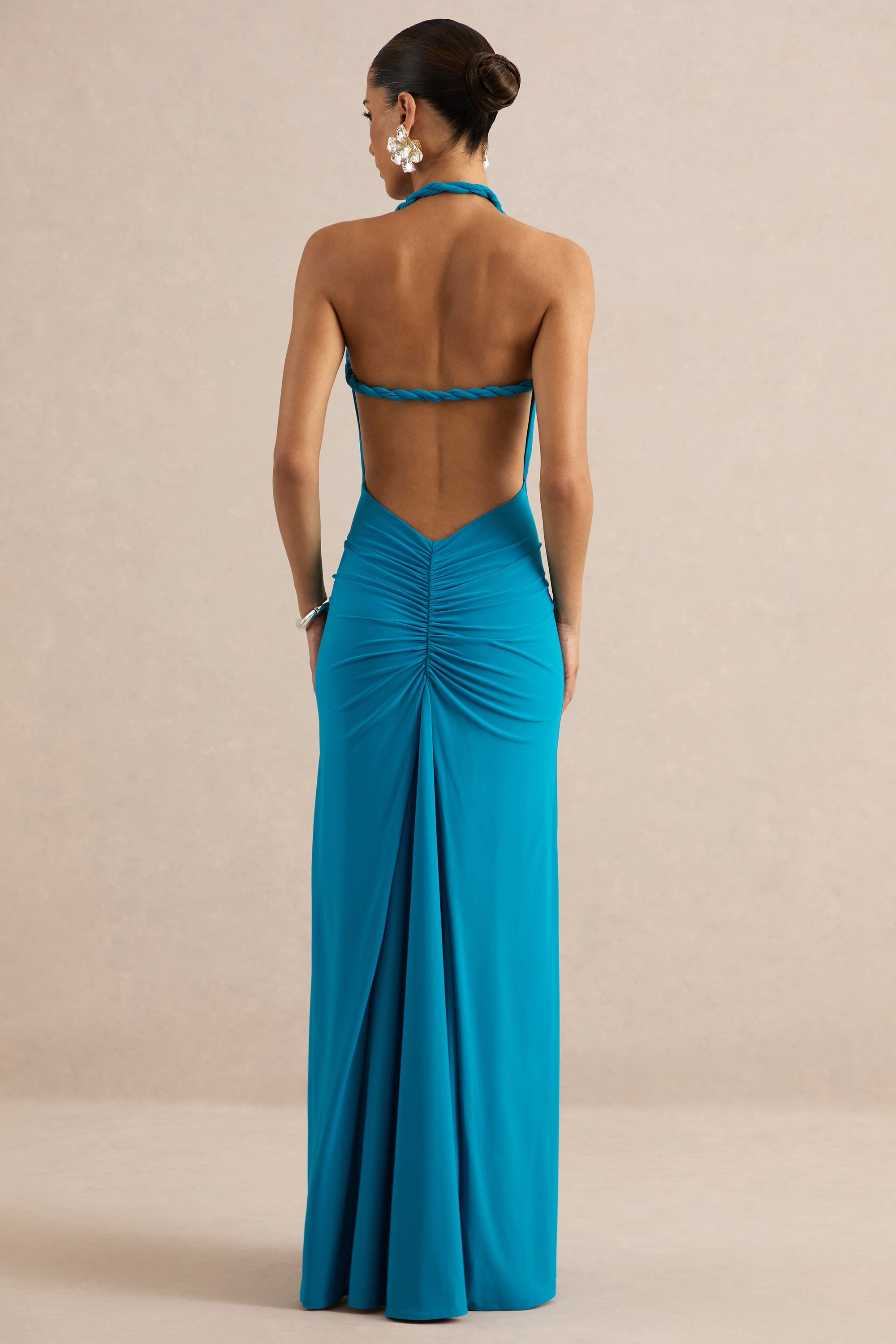 ECM_HR_CL138447014 - Elirae | Cobalt Asymmetric-Neck Maxi Dress With Twist Strap And Front High Split 8.jpg