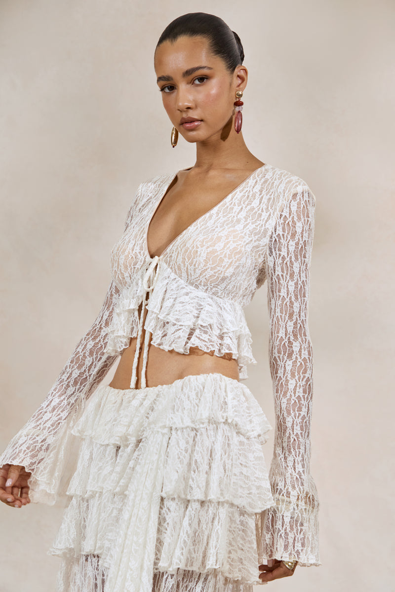ECM_HR_CL138498110 - Astella | White Lace Plunge-Neck Maternity Top With Ruffled Trim + CL138499110 - Astella | White Lace Asymmetric-Waist Maternity Maxi Skirt With Ruffled Detailing8.jpg