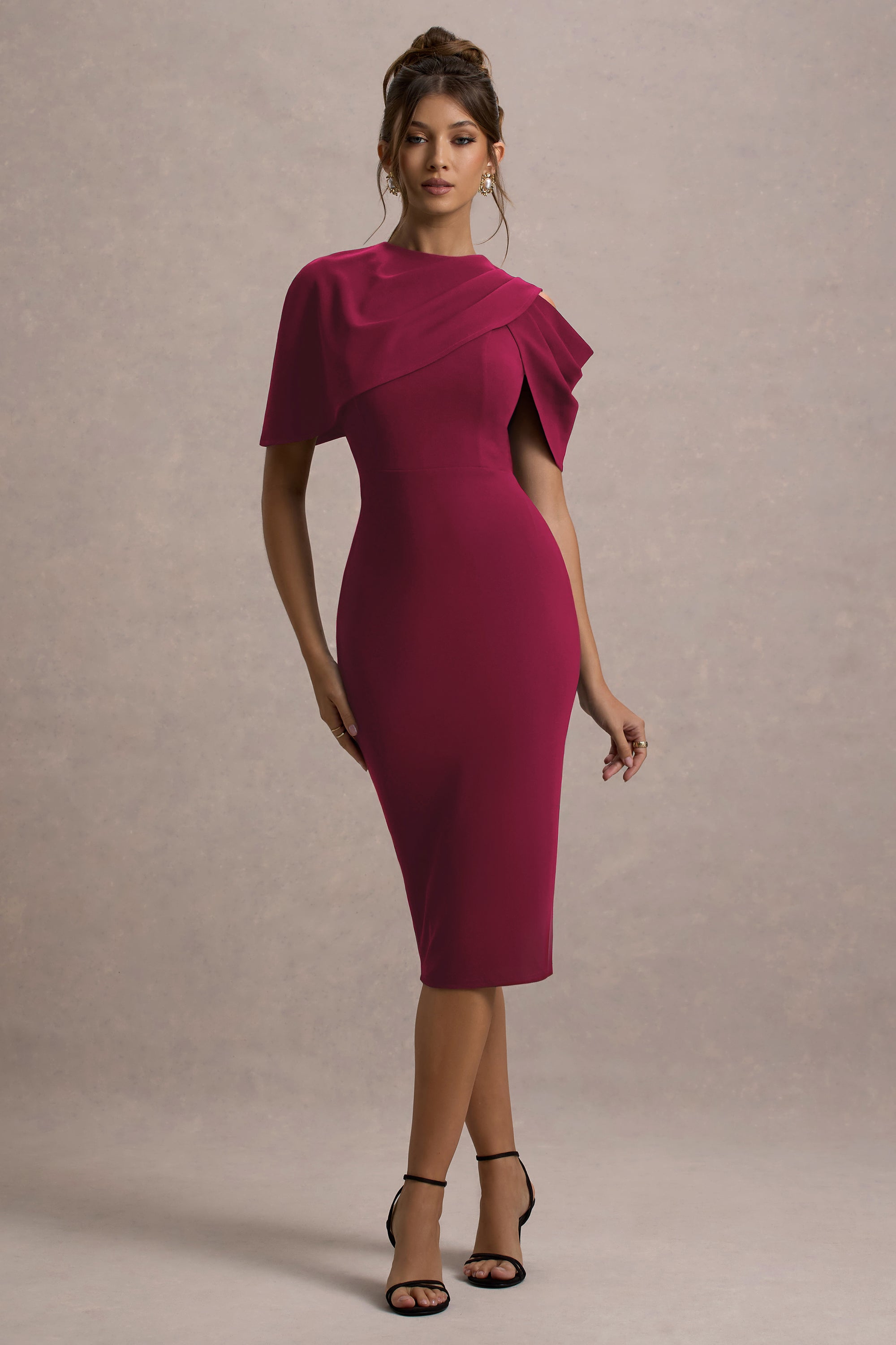 ECM_HR_CL135270037 - Dorothea  - Berry Draped Midi Dress With Cape 1.jpg