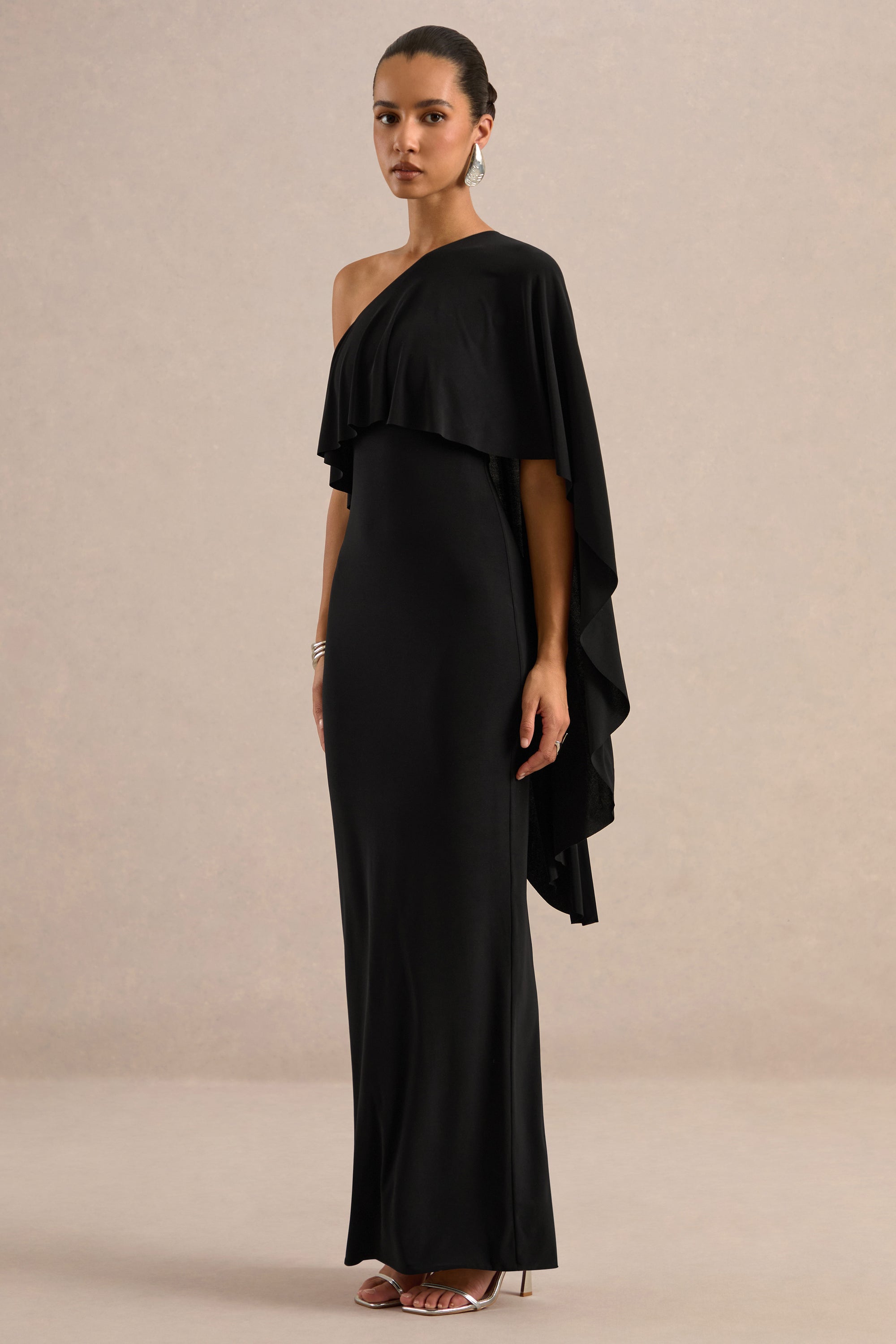 ECM_HR_CL138736001 - Ciarra Black Asymmetric-Neck Maxi Dress With Cape Detail1.jpg
