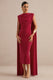ECM_HR_CL138797100 - Hanneli | Red Wide-Neck Midi Dress With Cape Sleeves1.jpg