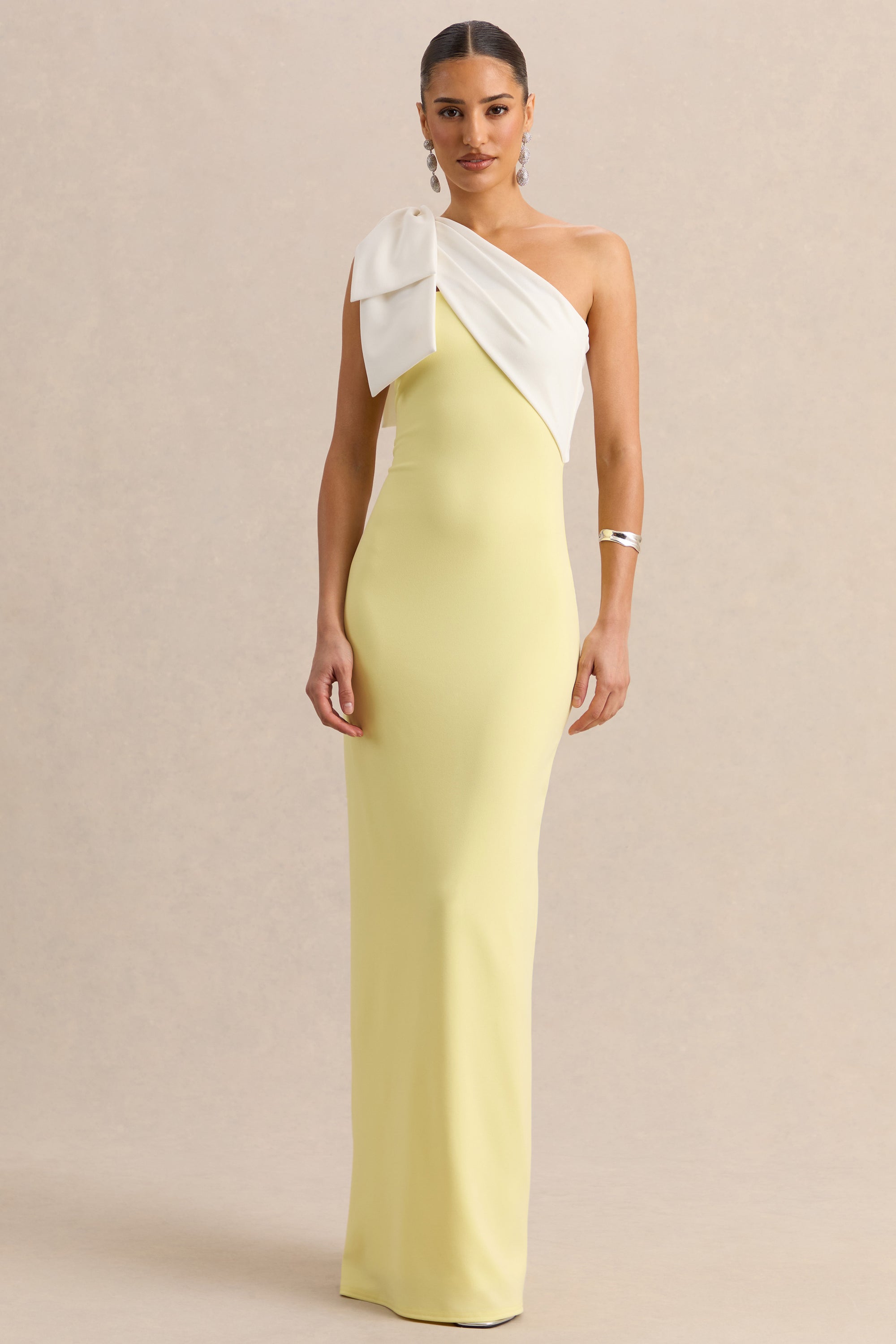 ECM_HR_CL138806121 - Adara - Lemon & White Asymmetric-Neck Maxi Dress With Bow-Detail - 04.jpg