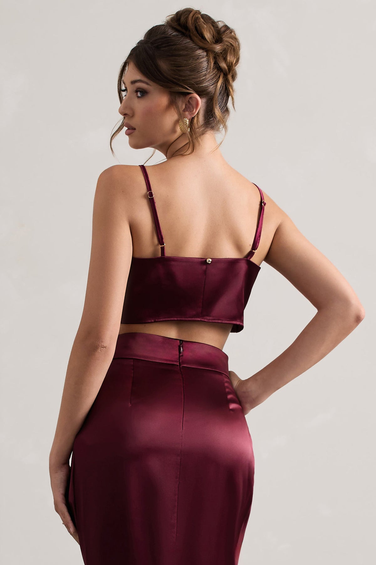 Fawn | Plommonlila topp i satin