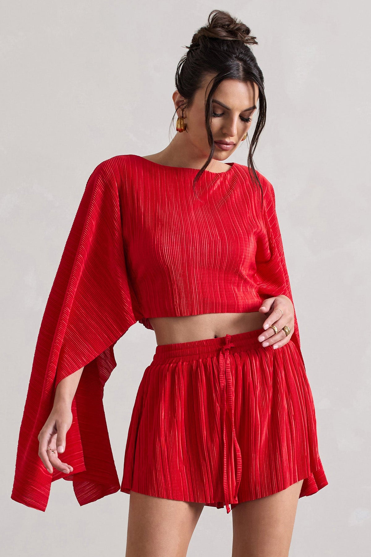 Flare | Röd topp med capeärm
