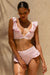 Sunkissed | Rosa bikinitopp i brodyr med volangkant