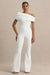 Alexandra | Vit byxdress med asymmetrisk halsringning