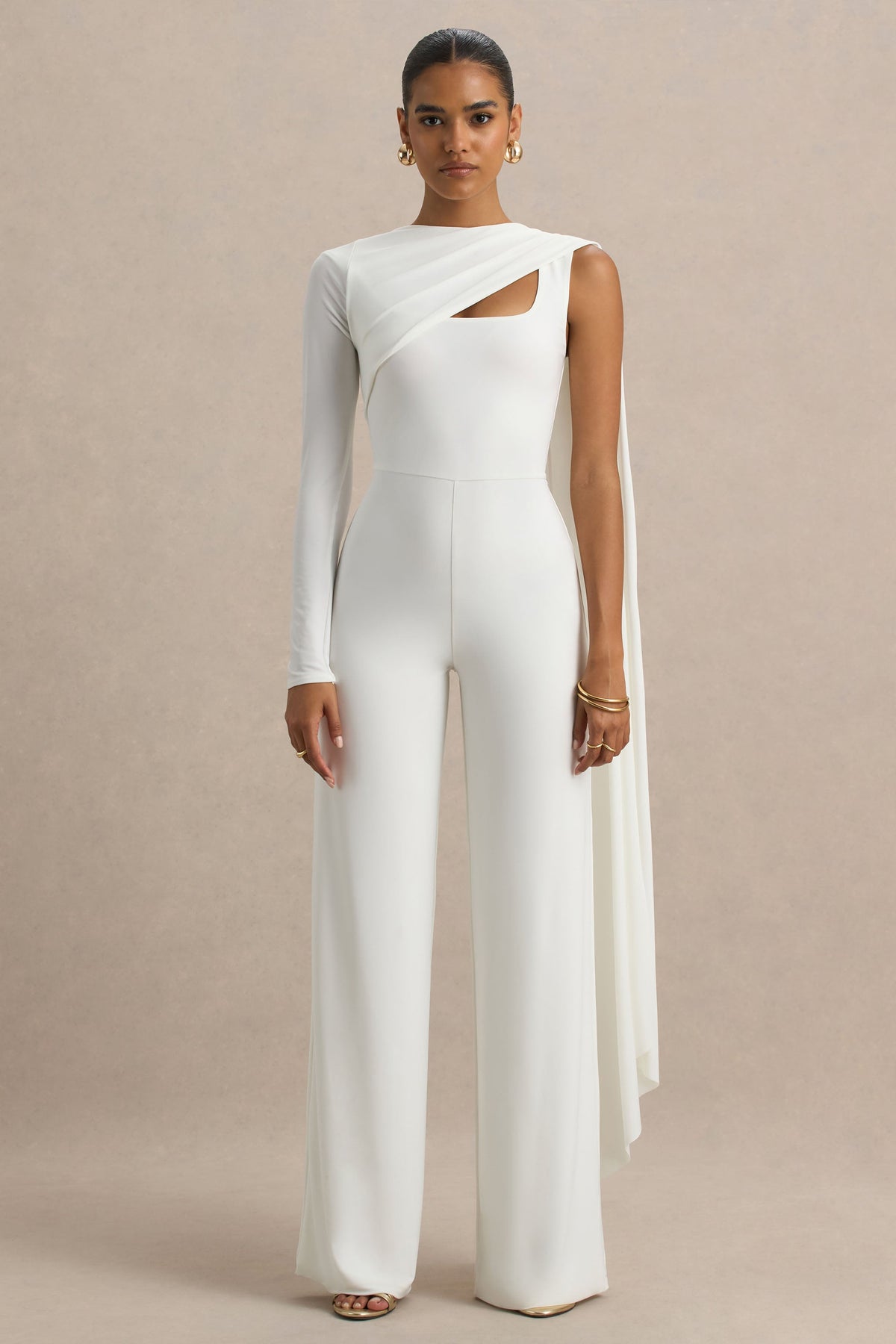 Graces | Vit byxdress med capeärm