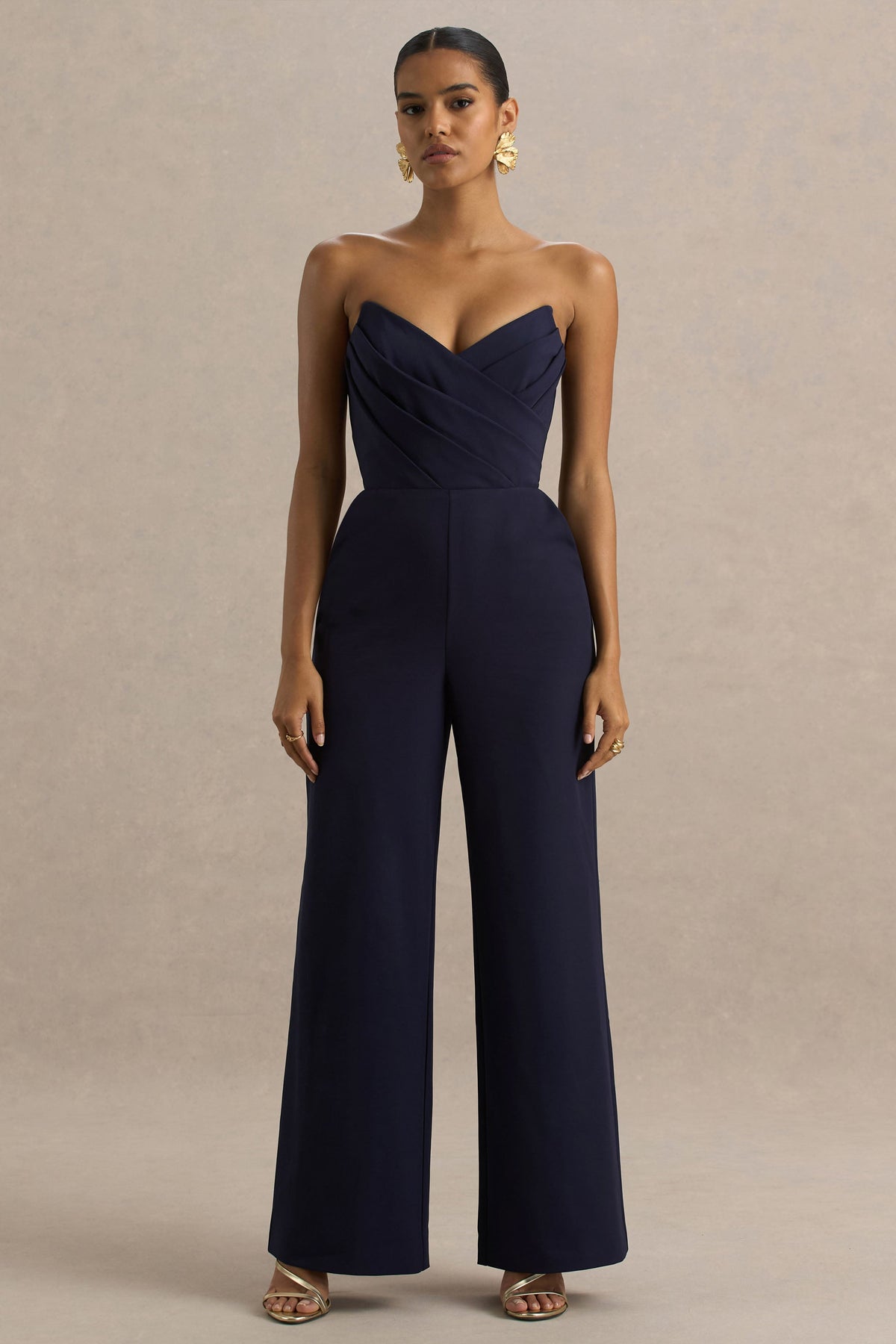Dainty | Marinblå byxdress med hjärtformad överdel