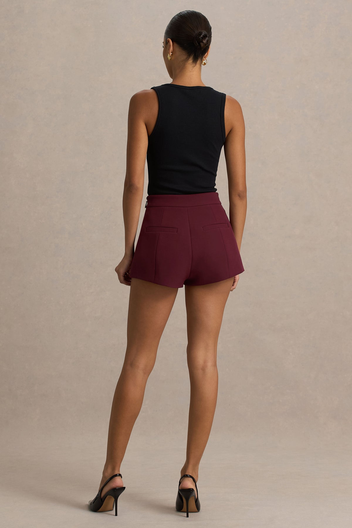 Lina | Burgundy skräddarsydda shorts