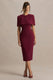 Baylor | Burgundy midiklänning med avtagbar cape