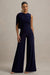 Opulence | Marinblå byxdress med cape