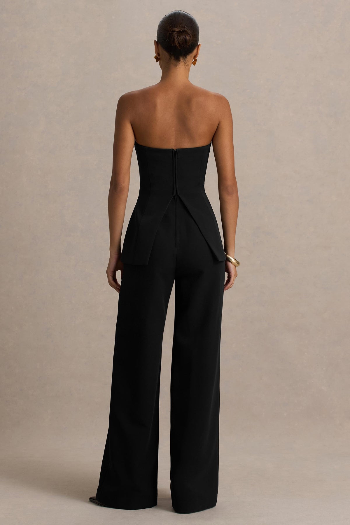 Zoey | Svart axelbandslös byxdress