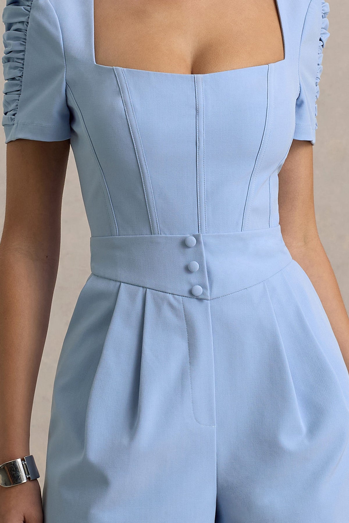 Brizzie | Ljusblå kortärmad byxdress