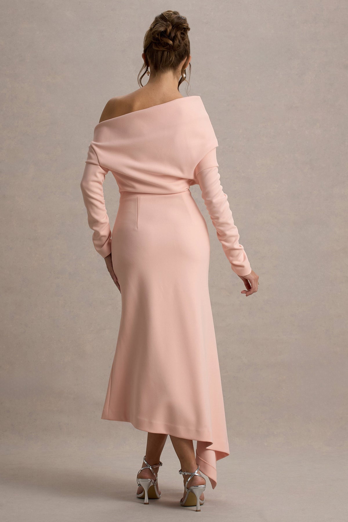 Lou | Rosa asymmetrisk långklänning