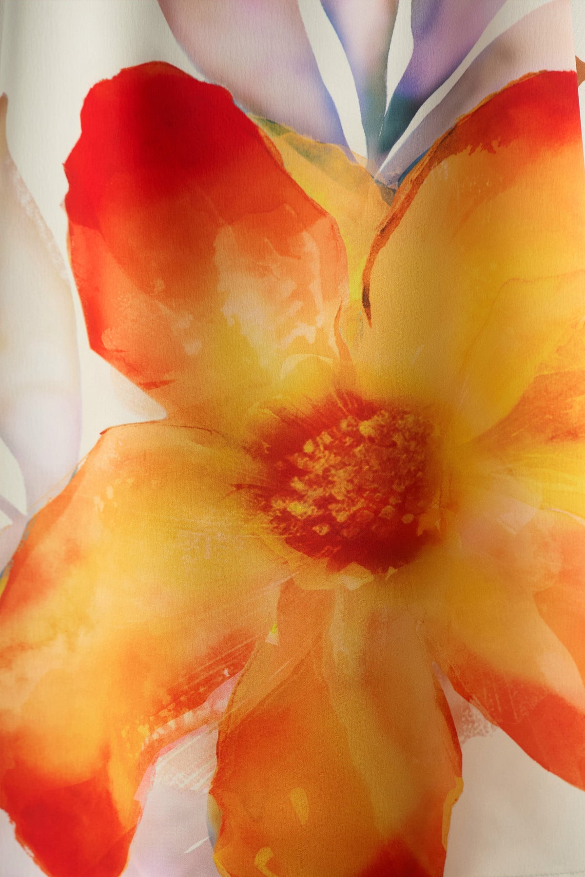 Evita | Orange miniklänning med blommönster