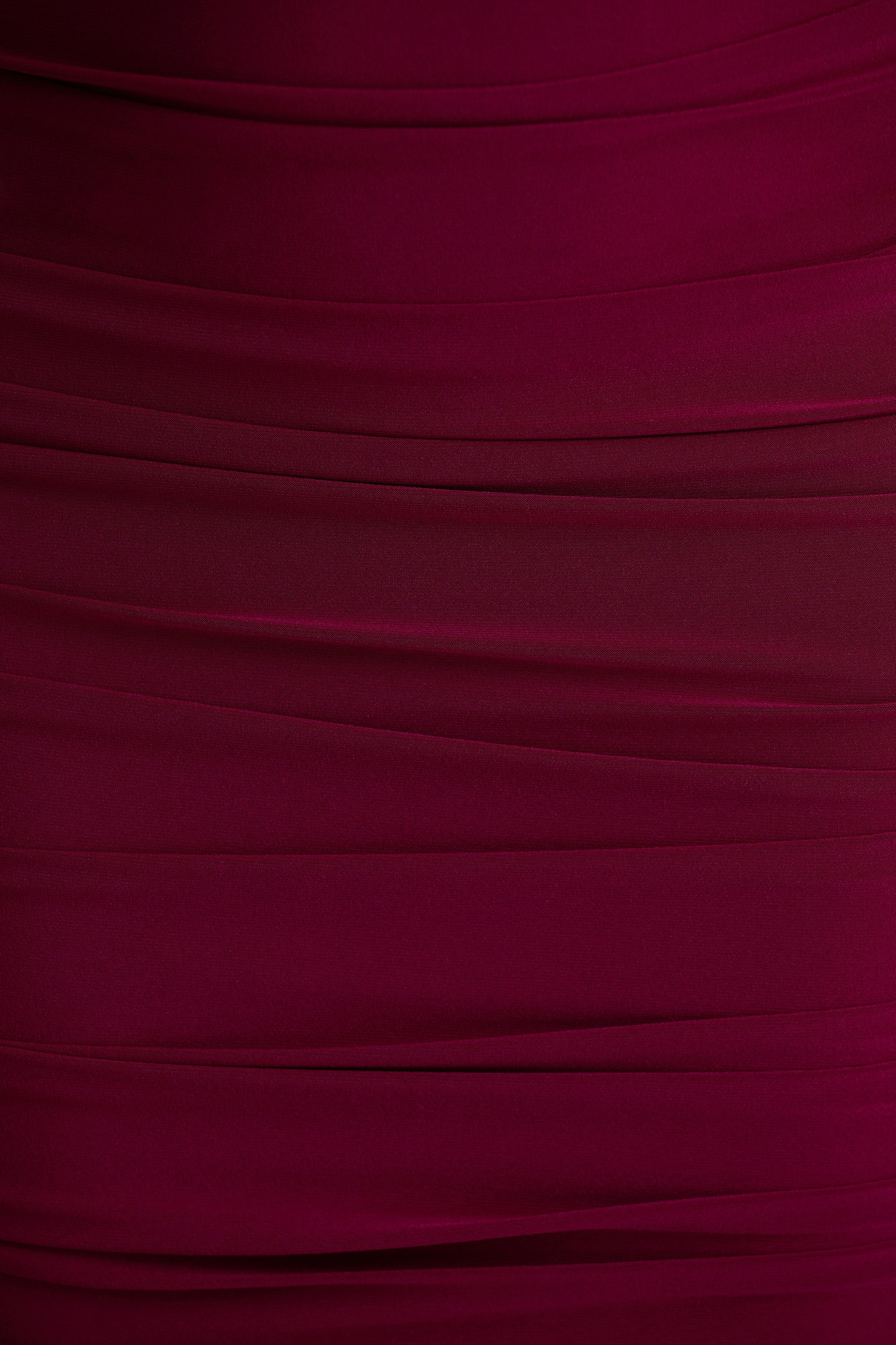 Tamala | Burgundy midiklänning med rynkade detaljer