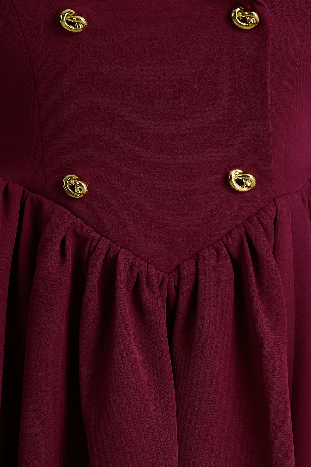 Lisa | Burgundy skräddarsydd midiklänning med knappar