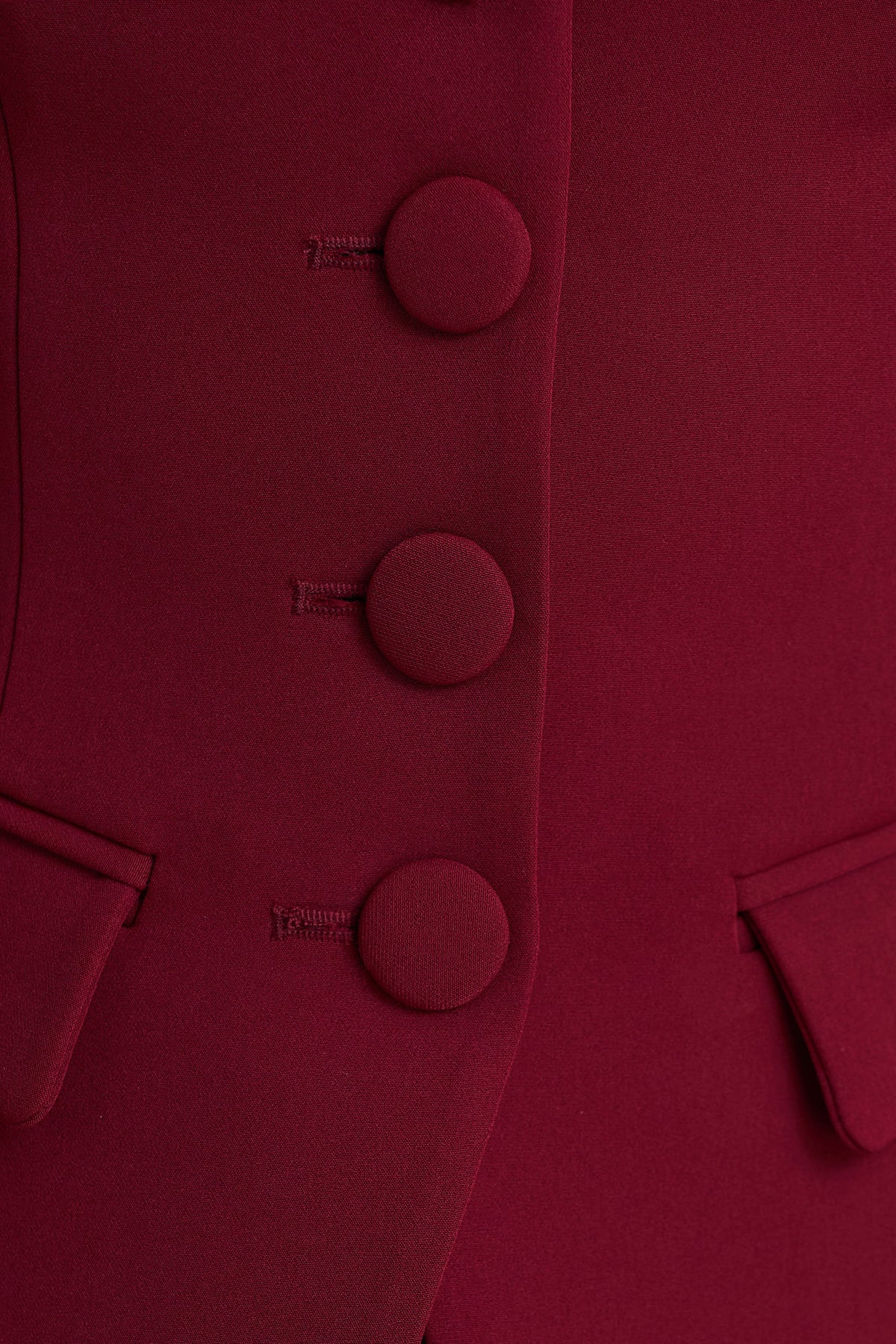 Tecla | Burgundy skräddarsydd väst med halterneck