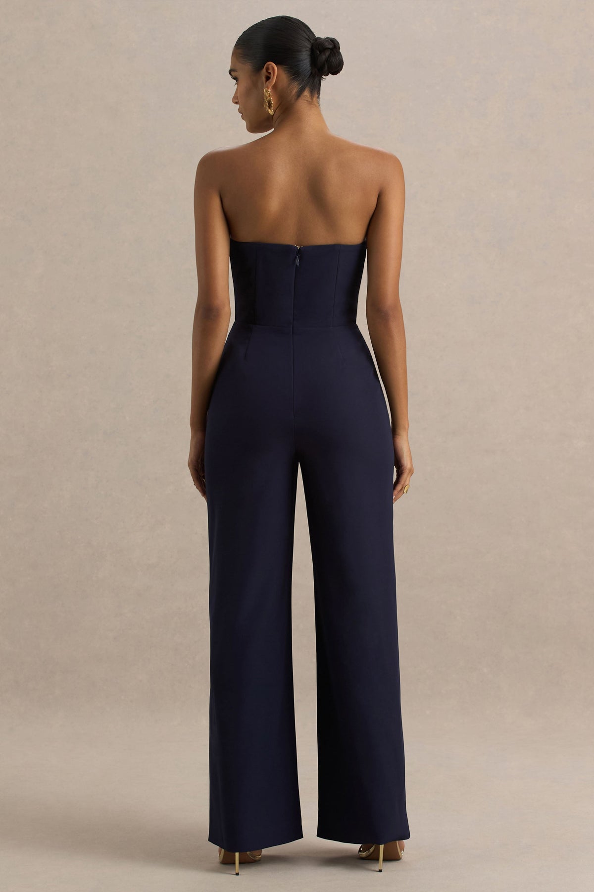 Dainty | Marinblå byxdress med hjärtformad överdel